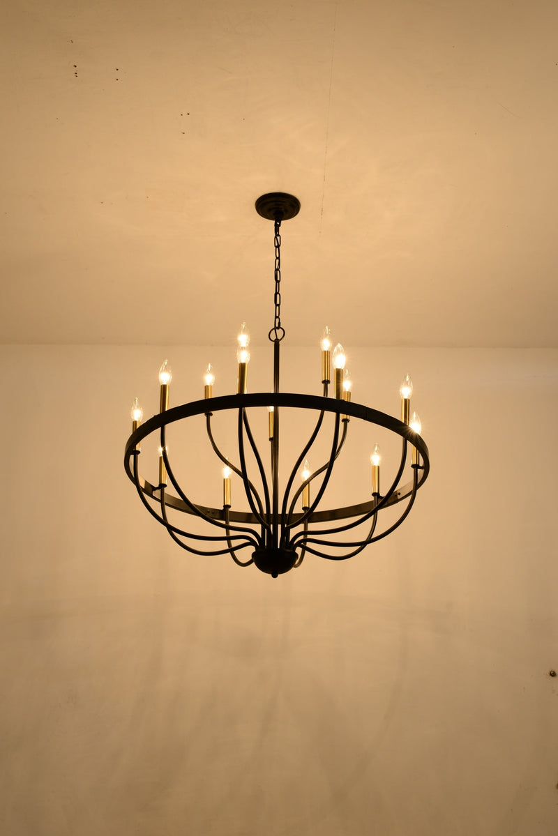18-Light Industrial Iron Candle Chandelier, photo 24 of 33
