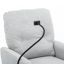 270 Degree Swivel Electric Recliner Home Theater Seating Single Reclining Sofa Rocking Motion Recliner with a Phone Holder for Living Room, Grey