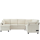 U-Shaped Sectional Sleeper Sofa With Ample Storage Space, 2 Cup Holders And Charging Ports For Living Room by HouseOfZazla