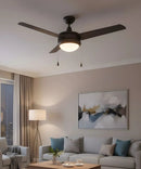 50" Contempo 3-Blade Ceiling Fan Oil Rubbed Bronze Finish with Integrated LED Light by LampsUSA