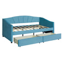 Upholstered Daybed With Two Drawers And Wood Slat by HouseOfZazla