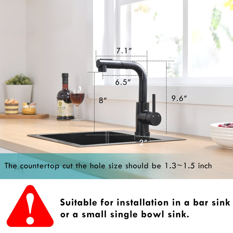 Black Kitchen Sink Faucet with Pull Down Sprayer, photo 6 of 10