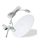 2 Light Swag Plug-In Pendant 16"w Light Oatmeal Linen Drum with Diffuser, White Cord