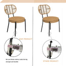 3 Pieces Of Luxury Outdoor Wicker Furniture Patio Bistro Style Table And Chair Combination, Weather Resistant PE Wicker Weave, Suitable For Garden - Black / Natural by HouseOfZazla