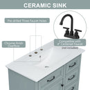 36" Bathroom Vanity with Ceramic Sink and Storage by HouseOfZazla