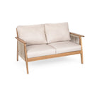 Outdoor 4pc Acacia Wood and Rope Sectional Patio Sofa Set