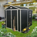 Resin Outdoor Storage Shed Kit Perfect To Store Patio Furniture - Black by HouseOfZazla