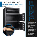 Digital Keypad 2 Lock Depository Safe 1 6 2 Cubic Ft - Black by HouseOfZazla