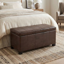 Dover - Storage Ottoman Bench - Distressed Brown by Unique Piece Furniture
