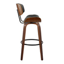 Lombardi - Mid-Century Modern Fixed Height Barstool With Swivel With Round Footrest (Set of 2) by HouseOfZazla