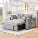 55.3" 4-1 Multi-functional Sofa Bed with Cup Holder and USB Port for Living Room or Apartments, Gray