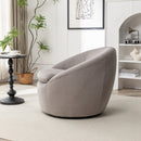 Winnie Modern Teddy Fabric Barrel Chair - 360° Swivel