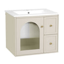 Wall-Mounted Bathroom Vanity Set With Sink, 2 Drawers And Soft-Close Door by Unique Piece Furniture