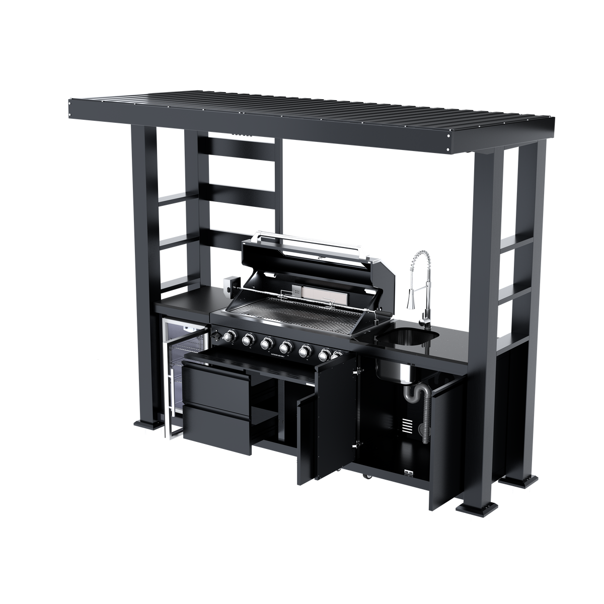 108-Inch 6-Burner Deluxe Outdoor Kitchen Grill, photo 5 of 10