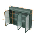 Arched Wall Mounted Cabinet, 3 Door Storage For Kitchen - Dark Green by HouseOfZazla