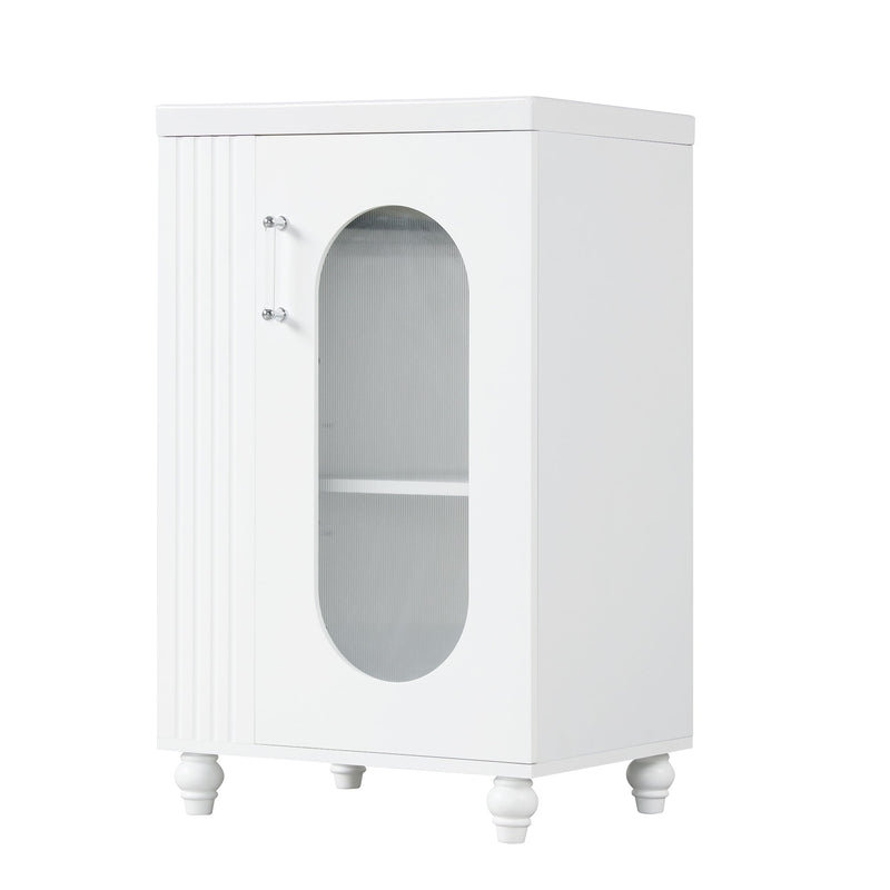 20" Bathroom Vanity with Sink, Bathroom Vanity Cabinet with Two-tier Shelf, Adjustable Shelf, Solid Wood and MDF, White
