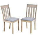 5-Piece Wood Dining Table Set Round Extendable Dining Table with 4 Dining Chairs, Dining Room Table Set for 4 person for Dining Room (Natural Wood Wash)