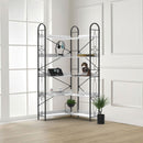 Industrial Style Corner Bookshelf With Thickened Iron Frame by Unique Piece Furniture