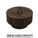 Modern Circular Coffee Table With Stripe Design And Storage Space by HouseOfZazla