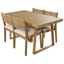 U_Style Multi-Person Outdoor Acacia Wood Dining Table and Chair Set by HouseOfZazla