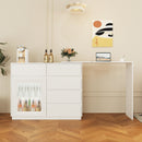 44"-85" Extendable Sofa Bar Table Cabinet Behind Couch Pub Table with LED