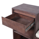 Entryway Storage Bench With Cushion, Drawers & Open Shelves by HouseOfZazla