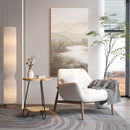 Petal Shape Accent Side Table - Acacia Wood
