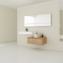 Modern Wall Mounted Bathroom Vanity With Resin Sink And Soft Close Drawer In Imitative - Imitative Oak
