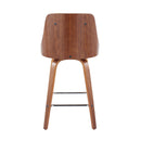 Gianna - Mid Century Modern Fixed Height Counter Stool With Swivel With Square Footrest (Set of 2)