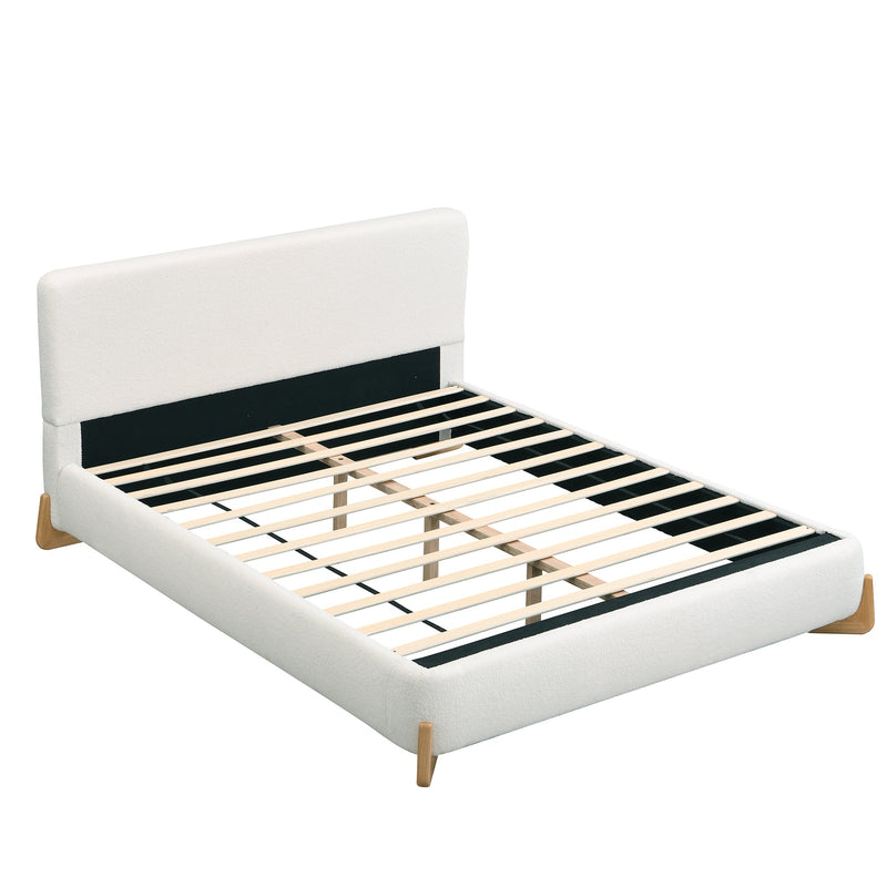 Elegant Boucle Upholstered Bed, Queen Size, photo 3 of 10