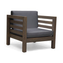 Outdoor Acacia Wood Patio Chair With Fabric Cushion by HouseOfZazla