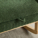 25.4"W Rocking Chair for Nursery, High Back Glider Chair with Retractable Footrest, Side Pocket, Rocking Accent Armchair with Rubber Wood Legs for Living Room/Bedroom.Green