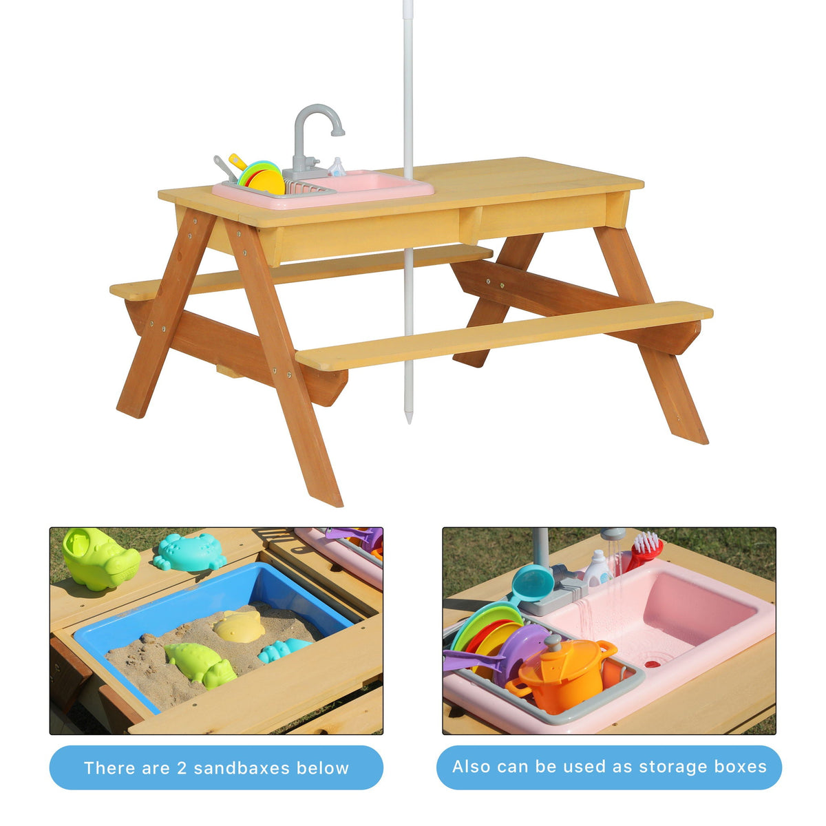 Kids Picnic Table With Sand and Water Table Conversion, photo 30 of 31