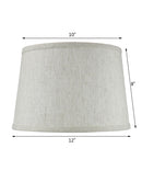 12"W x 8"H Hardback Shallow Drum Lamp Shade Textured