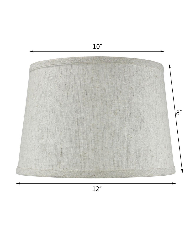 12"W x 8"H Hardback Shallow Drum Lamp Shade Textured