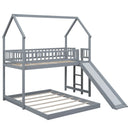 House Bunk Bed With Slide And Built In Ladder by HouseOfZazla