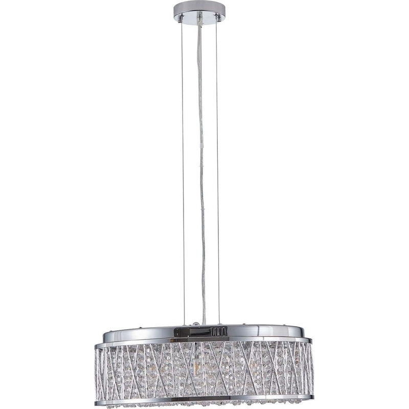 Modern Crystal Chandelier 18.9 Inches Aluminum+Iron Round Ceiling Light Flush Mount Ceiling Light Fixture for kitchen Island Dining Bedrooms and Hallway