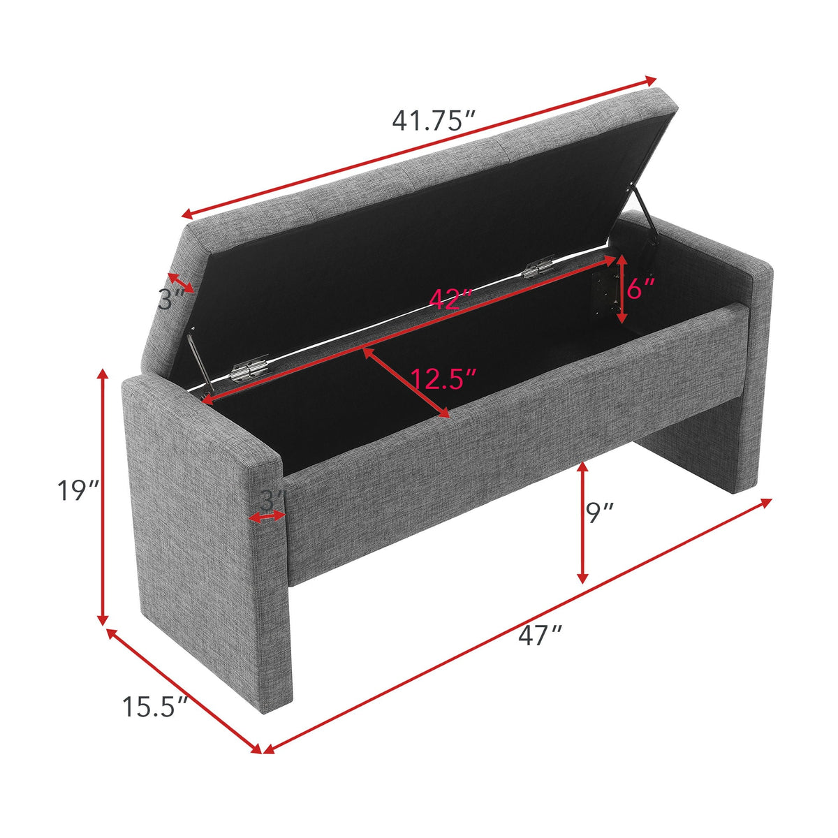 Modern Upholstered Large Bed End Bench With Storage, photo 20 of 20