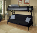 Eclipse - Twin Long Queen Futon Bunk Bed - Black by HouseOfZazla