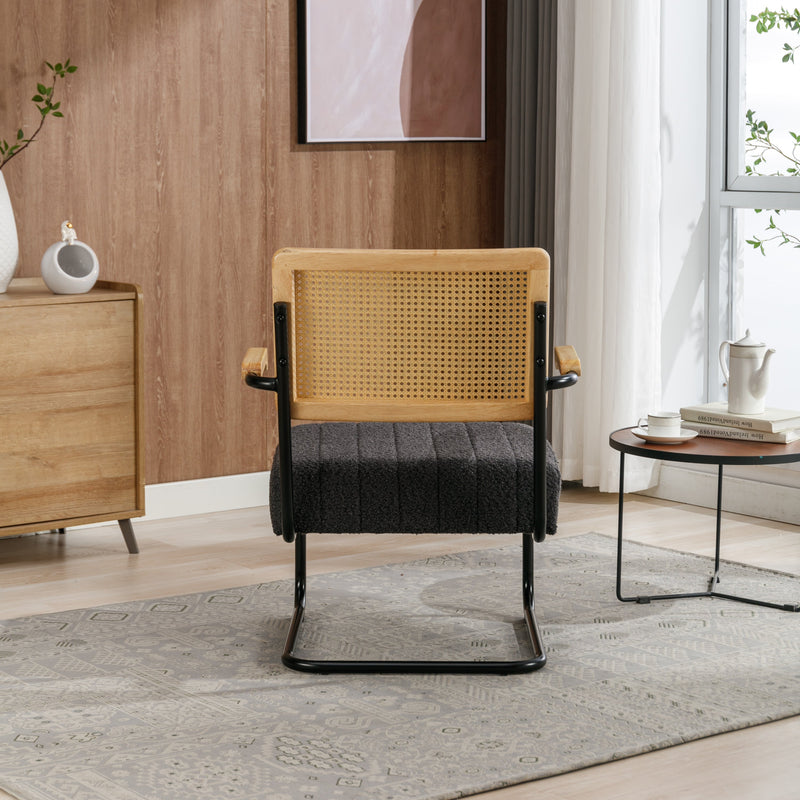 Accent Chair - Modern Industrial Slant Armchair with Metal Frame - Premium High Density Soft Single chair for Living Room Bedroom
