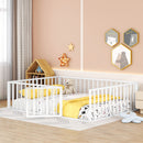 Metal Floor Bed Frame With Fence And Door by Unique Piece Furniture