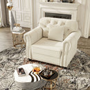 Upholstered Sofa With Nailhead Trim And Rolled Armrests