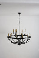 15-Light Industrial Iron Candle Chandelier Modern Farmhouse Pendant Light