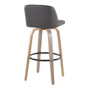 Toriano - Mid-Century Modern Fixed Height BarStool With Round Footrest (Set of 2) by Unique Piece Furniture