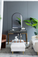 24" x 36" Black Arched Mirror with Metal Frame, Wall Mirror for Living Room Bedroom Entryway