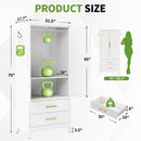 White Metal Wardrobe Closet with 2 Doors and Drawers