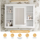 Wall Mounted Medicine Cabinet With Mirror, Storage Cabinet Featuring 6 Open Shelves And Adjustable Interior by HouseOfZazla