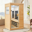 Infrared Sauna Room Single Room With Hemlock Frame, 6 Heating Plates, Built-In Lights And Bluetooth Audio - Natural by HouseOfZazla