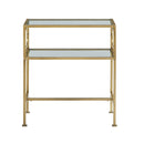 Grifton - Rectangular Glass Accent Table - Antique Gold by HouseOfZazla