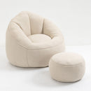 Bedding Bean Bag Sofa Chair High Pressure Foam With Footrest by Unique Piece Furniture